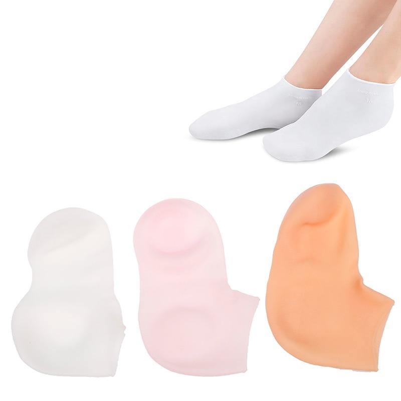 Meia Feminina de Silicone para Hidratar os Pés e Calcanhar