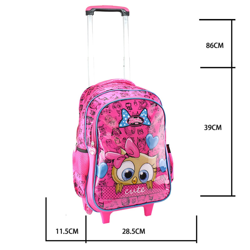 Mochila Escolar Infantil de Rodinhas Menina Bolsa Resistente Impermeável MA9319-EA_ROSA 1108